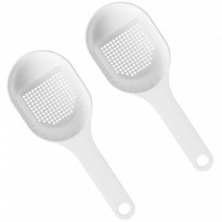 2 Pcs Plastic Baking Spoons Durable Powder Sprinklers Flour Strainers 2 Pcs Plastic Baking Spoons Durable Powder Sprinklers Flour Strainers