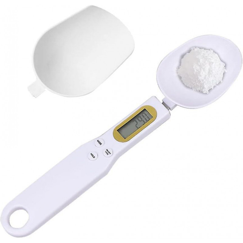 Kitchen Portable Lcd Spoon Scale For Coffee Baking Cooking Spices Flour 500g/0.1g (white)