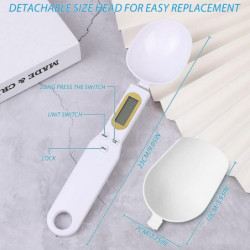 Kitchen Portable Lcd Spoon Scale For Coffee Baking Cooking Spices Flour 500g/0.1g (white)