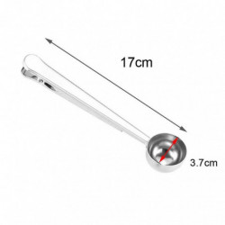 2pcs Coffee Scoop With Coffee Sealer Bag Clip(silver