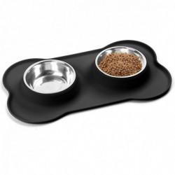 Durable Stainless Steel Dog Bowl Sand Resistant Silicone Pad Pet Food Pet Dog Food Cats |