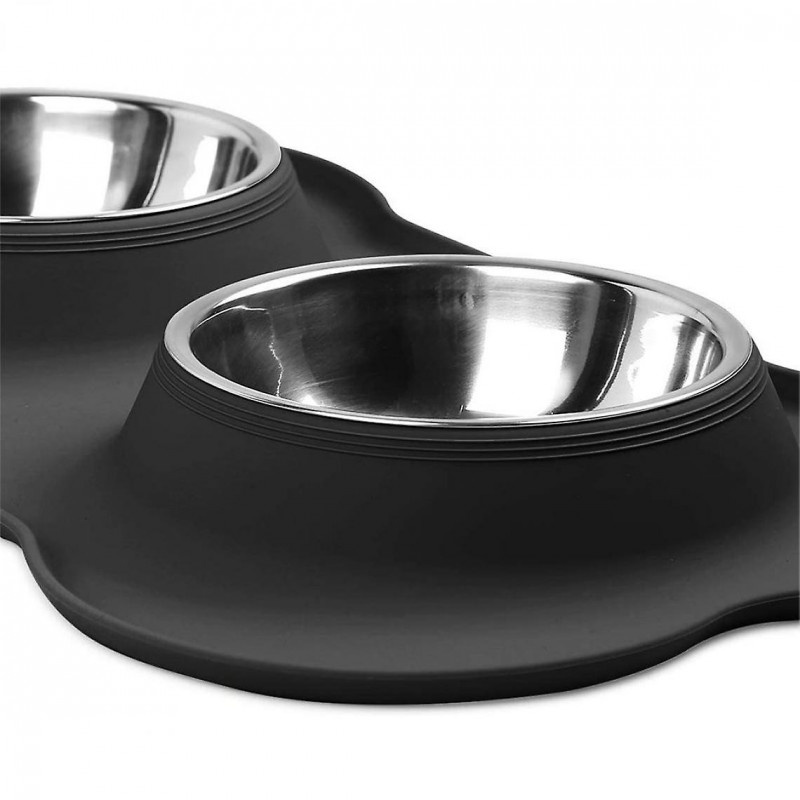 Durable Stainless Steel Dog Bowl Sand Resistant Silicone Pad Pet Food Pet Dog Food Cats |