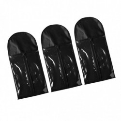 3pcs Dustproof Hair Extensions Wig Storage Bag Holder Case Protect Black