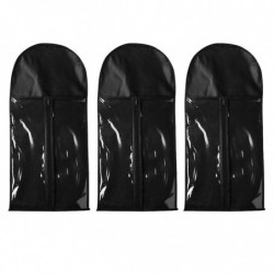 3pcs Dustproof Hair Extensions Wig Storage Bag Holder Case Protect Black