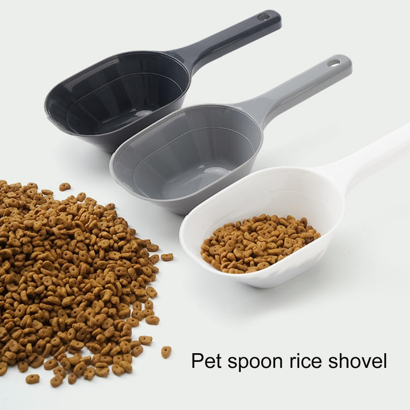Dog Food Spoon Flat Bottom Design Large Opening with Hanging Hole Pet Dog Cat Food Serving Shovel