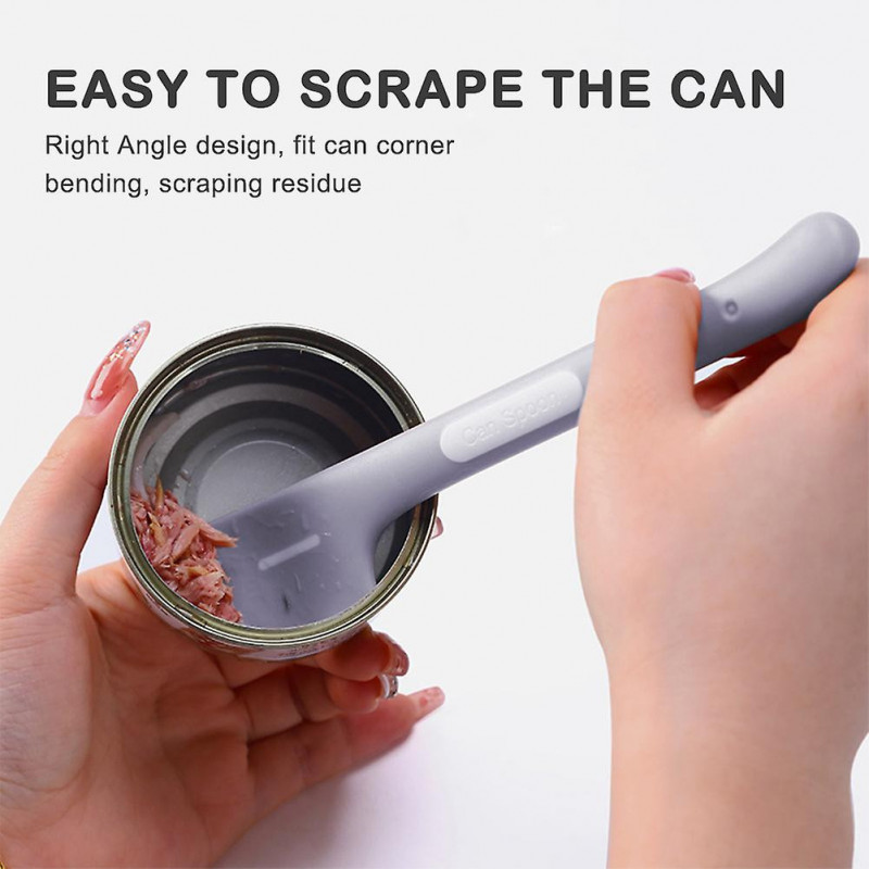 4pcs Multifunctional Wet Pet Food Can Spoon Healthy Long Handle For Dogs Feeding