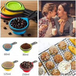 Collapsible Silicone Measuring Cups & Measuring Spoons - Set 8psc Silicone Mesuring Cup And Collapsible Spoon - [...]