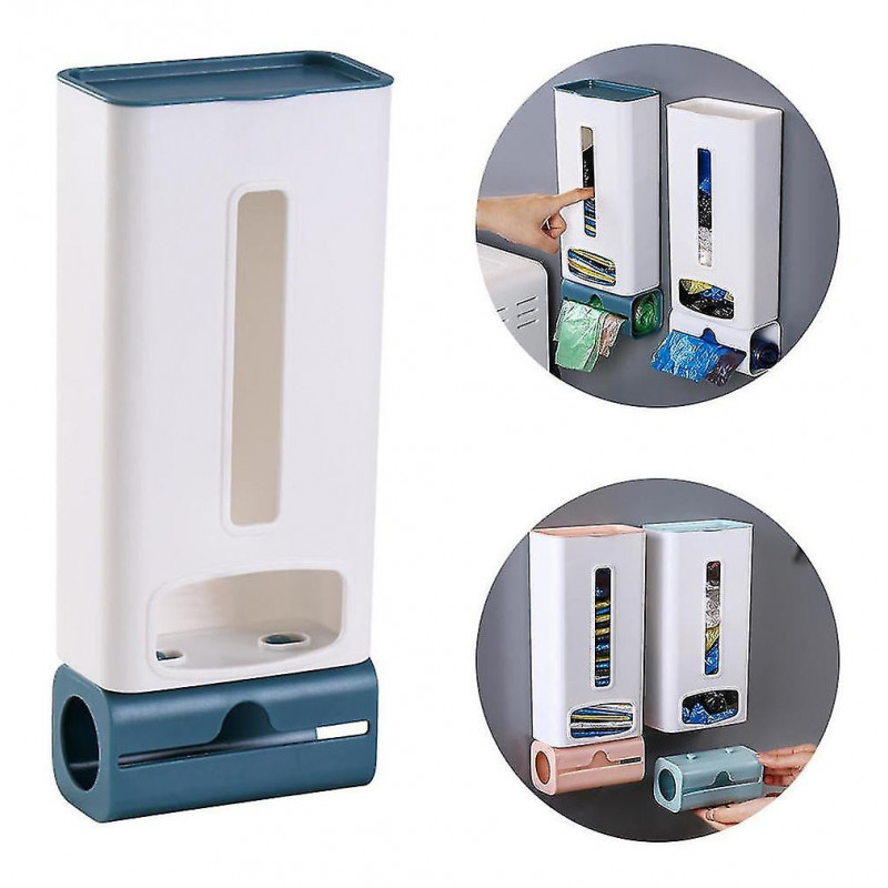 Plastic Food Bag Holder Dispenser Multifunctional Storage Box Self-stick Garbage Bag Storage Garbage