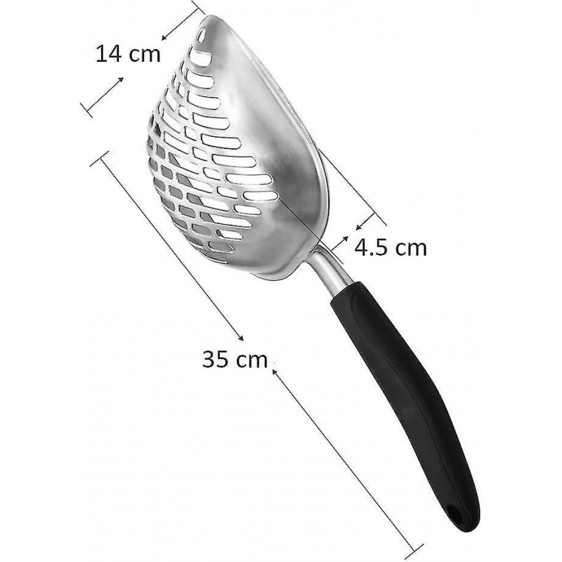 Cat Litter Scoop Shovel, Litter Scoop For Dog & Cat, Comfortable Rubber Grip Cat Litter Tray Scoop