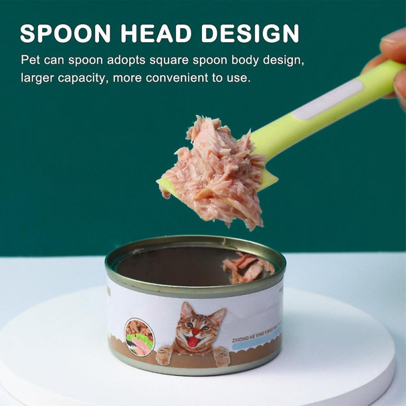 4pcs Multifunctional Wet Pet Food Can Spoon Healthy Long Handle For Dogs Feeding