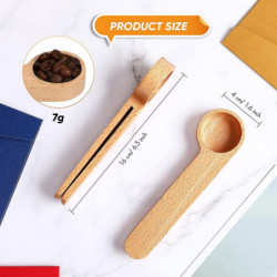 2 Pcs Wooden Coffee Scoop and Bag Clip,Tablespoon Measuring Scoop,Coffee Bags Sealer,for Ground Bea 2 Pcs Wooden Coffee Scoop and Bag Clip,Tablespoon Measuring Scoop,Coffee Bags Sealer,for Ground Bea