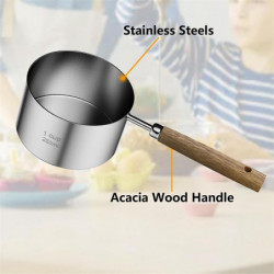Stainless Steel Dog Food Scoop with Two-Pack Measuring-Cup: 1CUP and 1/4CUP-Perfect for Precise Pet Stainless Steel Dog Food Scoop with Two-Pack Measuring-Cup: 1CUP and 1/4CUP-Perfect for Precise Pet
