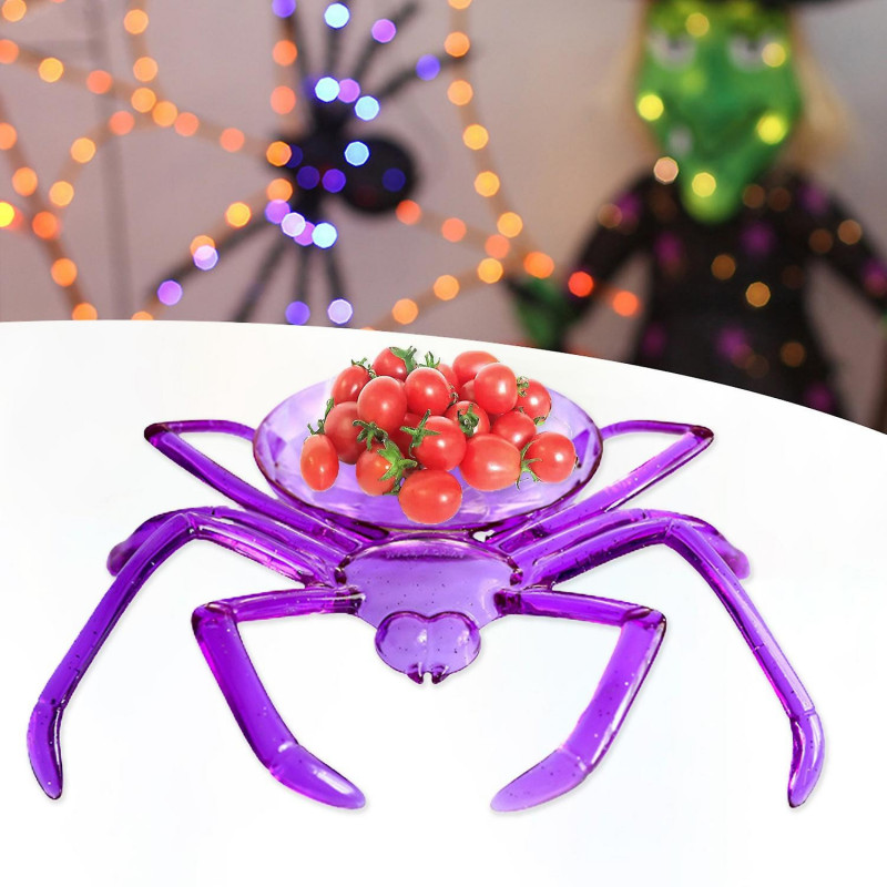 Halloween Spider Candy Tray Stackable Food Grade Plastic Large Capacity Multi-functional Snack Fruit
