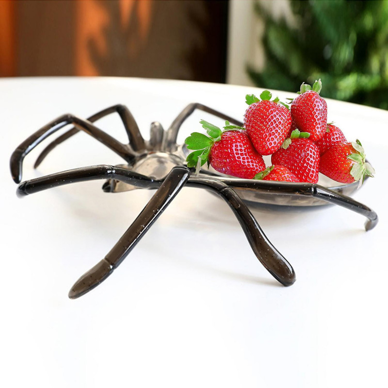 Halloween Spider Candy Tray Stackable Food Grade Plastic Large Capacity Multi-functional Snack Fruit