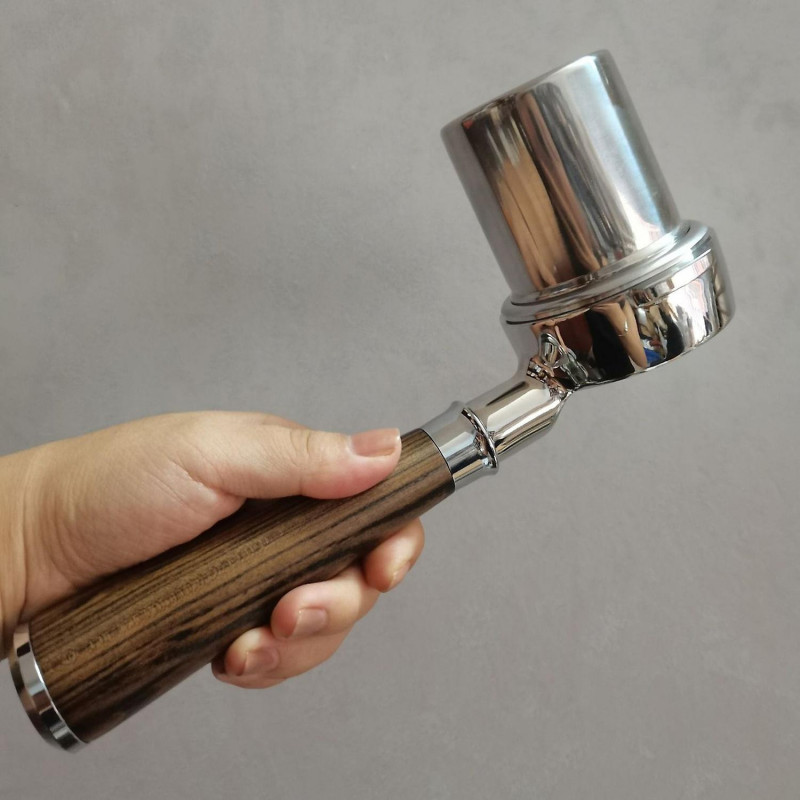 OuZhan Dosing Cup Detachable Design Polished Smooth Surface Stainless Steel Powder Feeder for Coffee