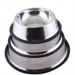 1 Pc Stainless Steel Durable Pet Dog Cat Feeding Food Non Slip Bowl Dish 1 Pc Stainless Steel Durable Pet Dog Cat Feeding Food Non Slip Bowl Dish