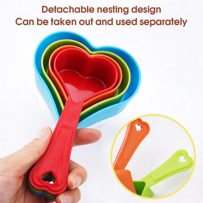 4pcs Measuring Spoon Cups Tea Coffee Flour Scoop Scale Plastic Cookie
