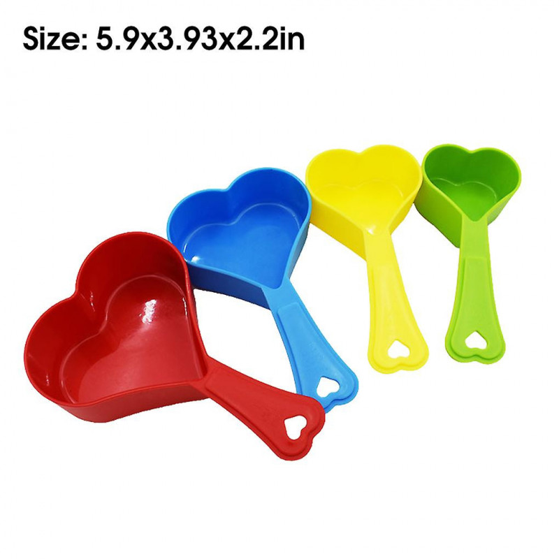 4pcs Measuring Spoon Cups Tea Coffee Flour Scoop Scale Plastic Cookie