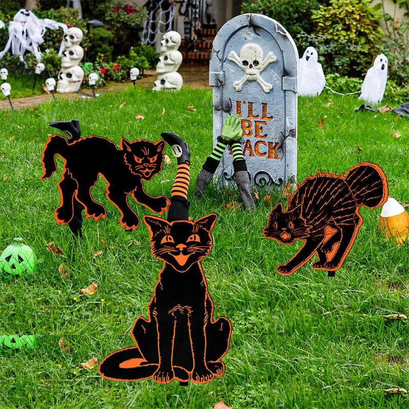 1/2 Black Signs Cat Durable And Stylish Garden Decoration For