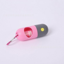 Pet Waste Bag Dispenser Dog Poop Bags Dispenser Outdoor Portable Pet Trash Bags Led Lightpink1pcs