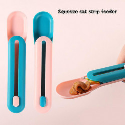 Cuillère d’alimentation pour animaux de compagnie Longue bande Chat Snack Squeezer Feeder Mini Pet Eating Supplies