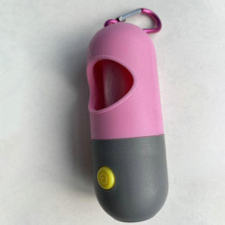 Pet Waste Bag Dispenser Dog Poop Bags Dispenser Outdoor Portable Pet Trash Bags Led Lightpink1pcs