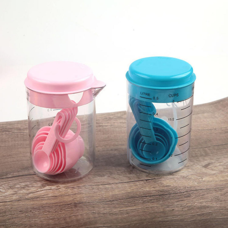 ZHOUBA 7Pcs/Set Plastic Measuring Cup Spoon Flour Milk Baking Tool Kitchen Supplies