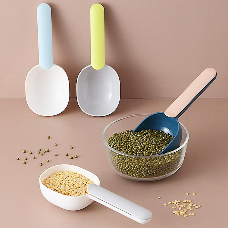 ZHOUBA Multifunctional Large Capacity Food Flour Nuts Beans Clip Handle Kitchen Spoon