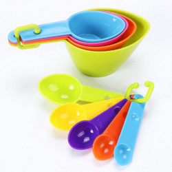 1 Set Measuring Spoon Hanging Hole Design Precise with Clear Scale Convenient DIY Cake Plastic Multi