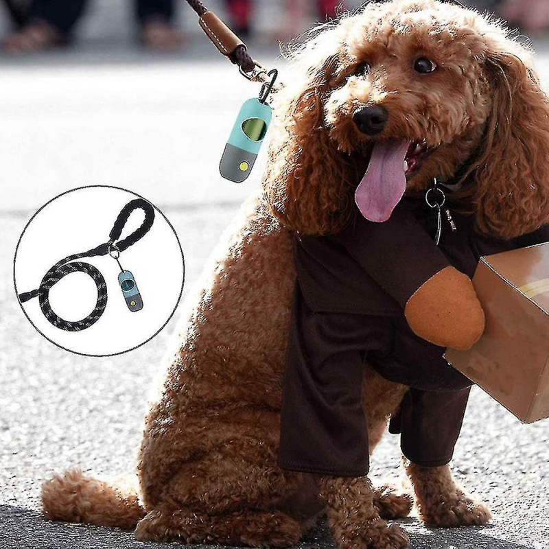 Distributeur de sac à crottes pour chiens avec lampe de poche LED intégrée et clip en métal