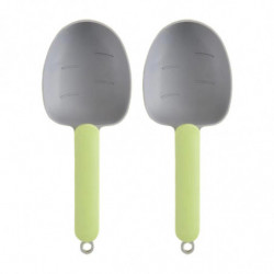 2Pcs Pet Food Spoon Long Handle Dog Feeding Scoop with Sealed Bag Clip Comfortable Grip Cat Food