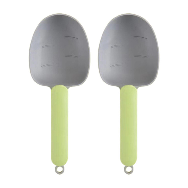 2Pcs Pet Food Spoon Long Handle Dog Feeding Scoop with Sealed Bag Clip Comfortable Grip Cat Food