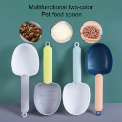 2Pcs Pet Food Spoon Long Handle Dog Feeding Scoop with Sealed Bag Clip Comfortable Grip Cat Food