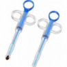Cat Pill Shooter Pill Dispenser Pet Tablet Syringe Pusher Soft Tip (blue 2 Pieces)