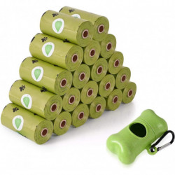 Sacs de caca de chien, paquet de 20 rouleaux de 90, 9 x 13 caca biodégradables et compostables