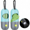 2pcs Dog Poop Waste Bag Holder Dispenser With Led Flashlight