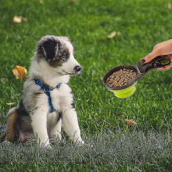 3 In 1 Tpe Pet Scoop Folding Grain Bag Holder Measuring Cup Dog Food Spoon 3 In 1 Tpe Pet Scoop Folding Grain Bag Holder Measuring Cup Dog Food Spoon