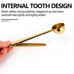 Coffee Measuring Spoon Sealing Clip,3 Pack Stainless Steel Long Handle Coffee Scoops,Sealing Clip 2 Coffee Measuring Spoon Sealing Clip,3 Pack Stainless Steel Long Handle Coffee Scoops,Sealing Clip 2