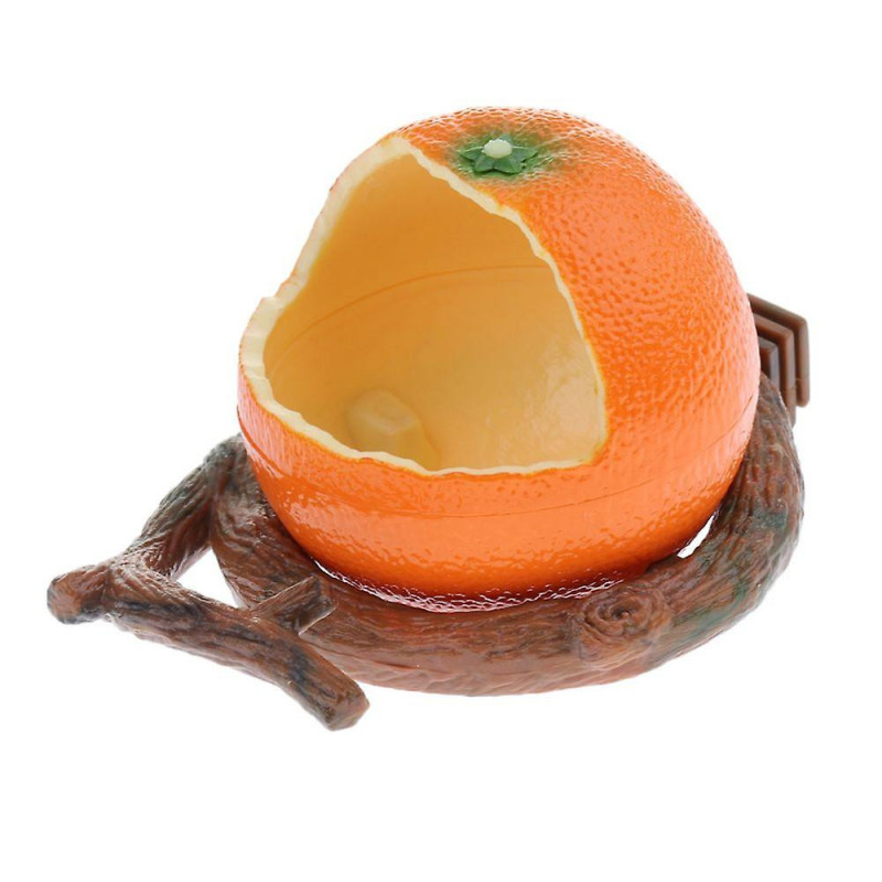Pet Food Bird Food Bowl Feeding Cup Hamster Drinking Water Dish Orange