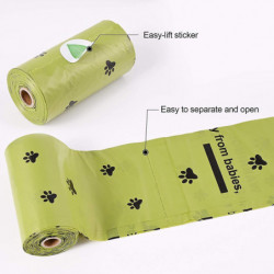 Sacs de caca de chien, paquet de 20 rouleaux de 90, 9 x 13 caca biodégradables et compostables