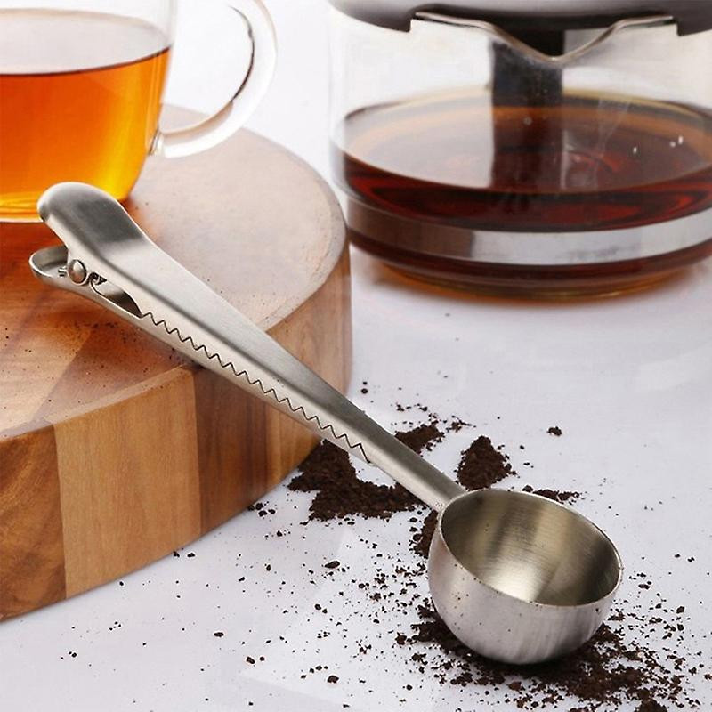 Durable Stainless Steel Kitchen Coffee Measuring Spoon Bag Sealing Clip Spoon
