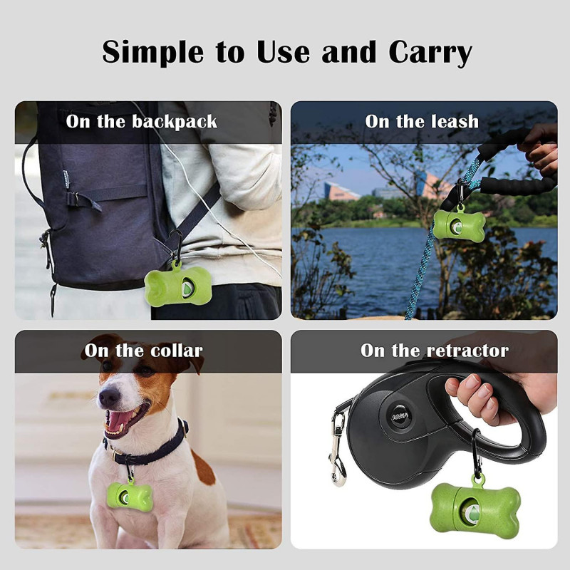 Sacs de caca de chien, paquet de 20 rouleaux de 90, 9 x 13 caca biodégradables et compostables