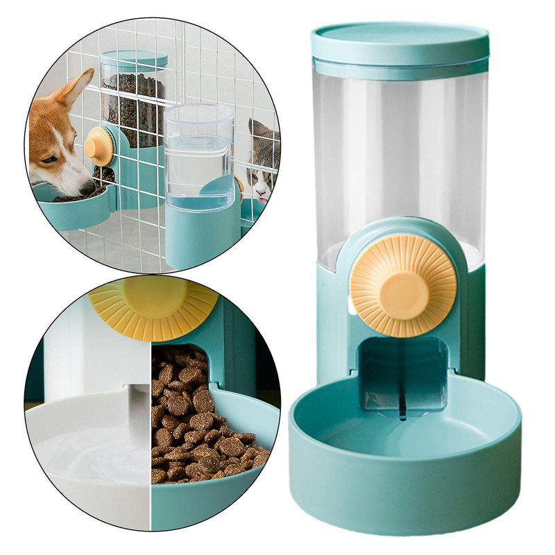 Mangeoire automatique pour chat pour produit d’alimentation alimentaire sèche pour chaton chiot lapin vert