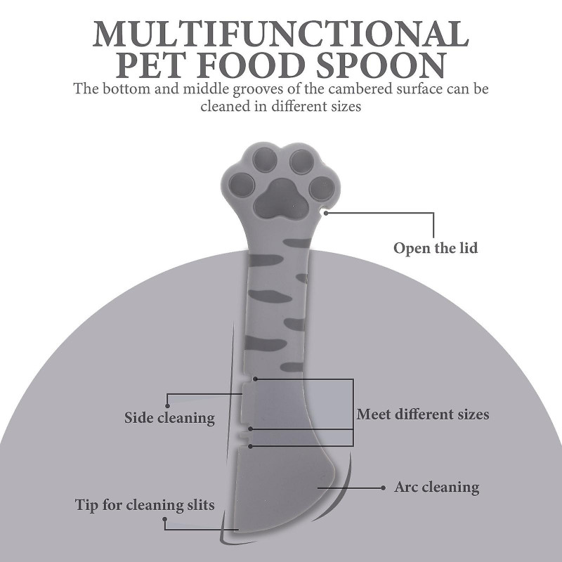 Silicone Cat Wet Food Spoon Manual Can Opener Multi-functional Pet Food Can Scoop