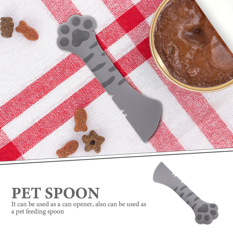 Silicone Cat Wet Food Spoon Manual Can Opener Multi-functional Pet Food Can Scoop