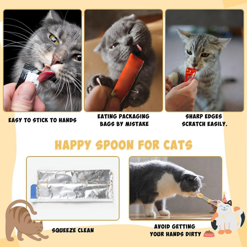 3pcs Cat Strip Feeder Spoon, Cat Wet Treat Dispenser for Puree and Bisque Bar Feeding Spoon, Cat Treat Squeeze [...]