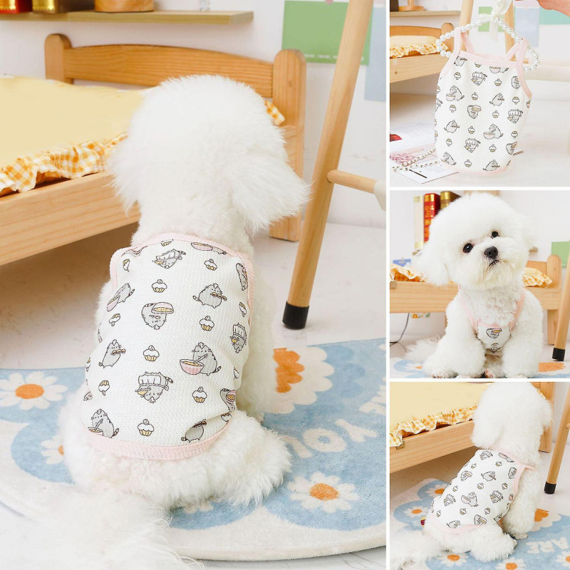 ZHOUBA Cartoon Pet Vest Summer Dog Sling Top Soft And Adorable Sun Protection Clothes Pet Supplies