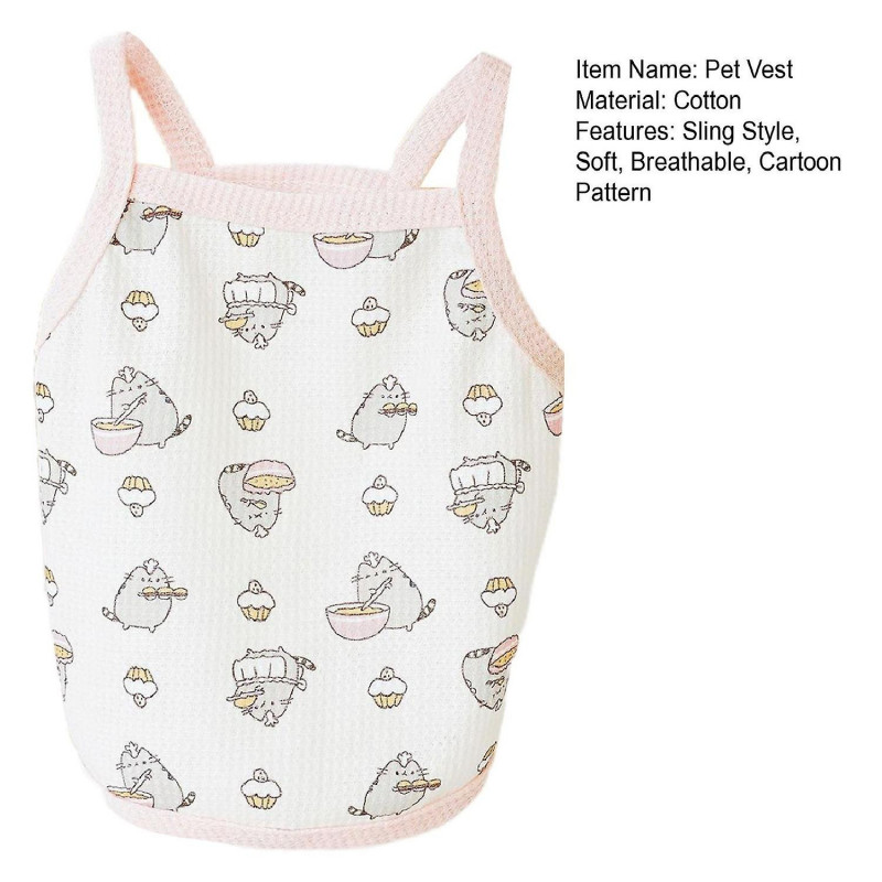 ZHOUBA Cartoon Pet Vest Summer Dog Sling Top Soft And Adorable Sun Protection Clothes Pet Supplies