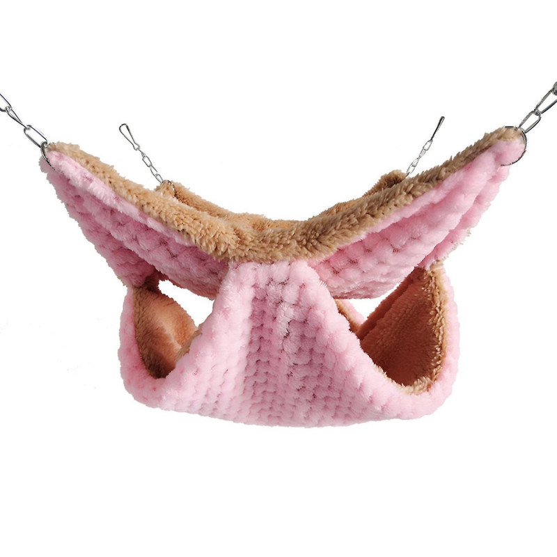 Big Space Double Layer Chain Straps Hanging Pet Sleeping Bag Winter Fleece Solid Color Small Pet Ham