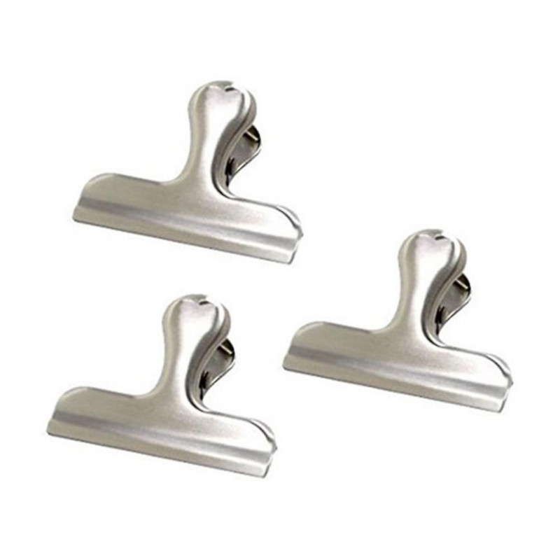 3pcs Bills Sealing Bag Clip Chips Snack Durable For Food T Shape Stainless Steel